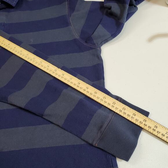 Vintage Polo by Ralph Lauren Shirt Men XXL Collared Long Sleeve Stripe Blue Grey - Picture 6 of 12